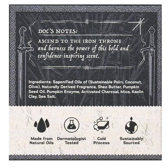 Dr. Squatch Men's All Natural Bar Soap, Thousand Sword Scrub, Game of Thrones - Picture 4 of 5